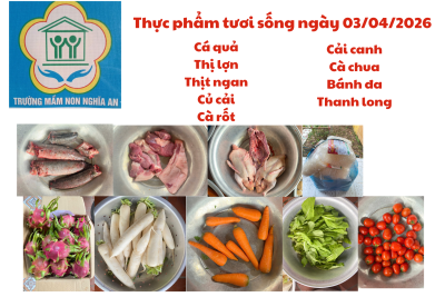 Thực đơn ngày 03/04/2026
