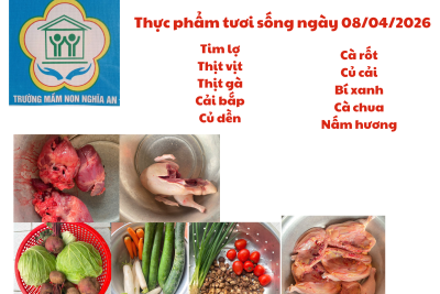 Thực đơn ngày 08/04/2026