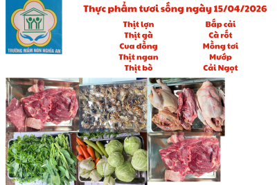 Thực đơn cho trẻ ngày 15/04/2026