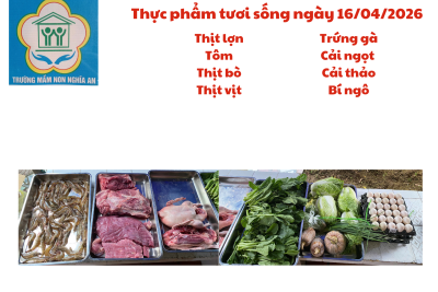Thực đơn cho trẻ 16/04/2026