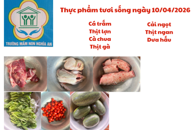 Thực đơn ngày 10/04/2026