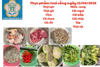 Thực đơn cho trẻ ngày 13/04/2026