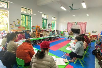 Trường mầm non Nghĩa An tổ chức sinh hoạt chuyên môn theo nghiên cứu bài học