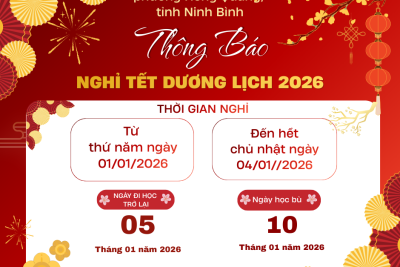 Trường Mầm non Nghĩa an thông báo: Nghỉ Tết dương lịch 2026