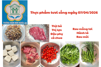 Thực đơn ngày 07/04/2026