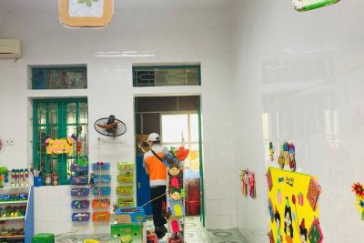 Công tác ngăn ngừa, phòng chống muỗi bảo vệ sức khỏe cho bé tại trường MN Nghia